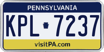 PA license plate KPL7237