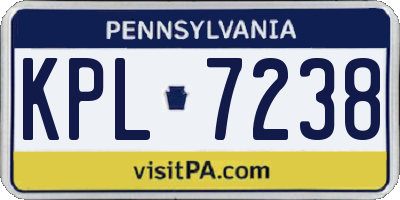 PA license plate KPL7238