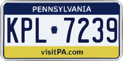 PA license plate KPL7239
