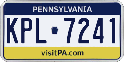 PA license plate KPL7241