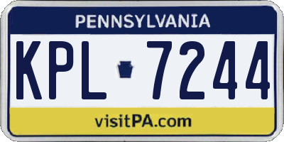PA license plate KPL7244