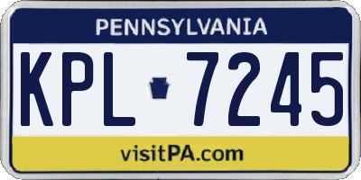 PA license plate KPL7245