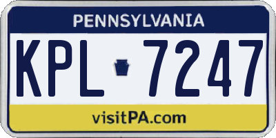 PA license plate KPL7247