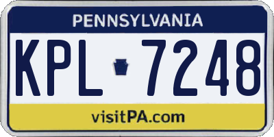 PA license plate KPL7248