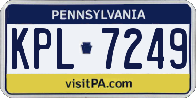 PA license plate KPL7249