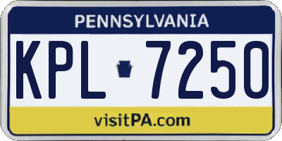 PA license plate KPL7250