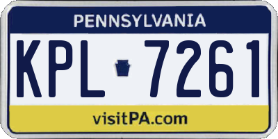 PA license plate KPL7261