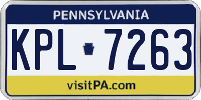 PA license plate KPL7263