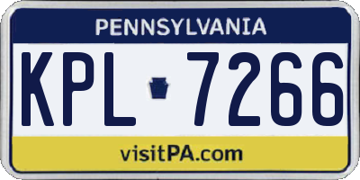 PA license plate KPL7266