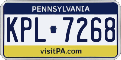 PA license plate KPL7268