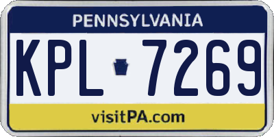 PA license plate KPL7269