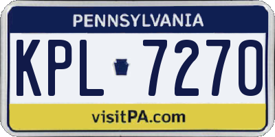 PA license plate KPL7270
