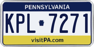 PA license plate KPL7271