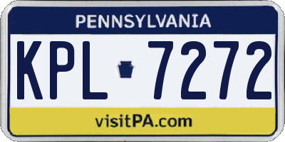 PA license plate KPL7272