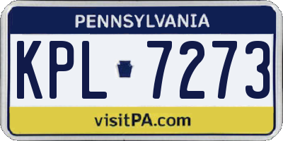 PA license plate KPL7273
