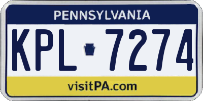 PA license plate KPL7274