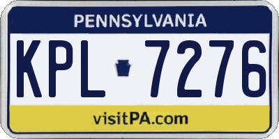 PA license plate KPL7276