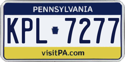 PA license plate KPL7277