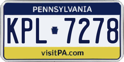 PA license plate KPL7278