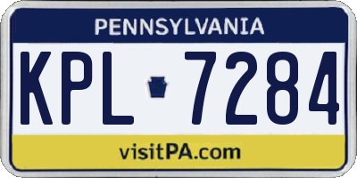 PA license plate KPL7284