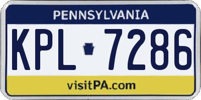 PA license plate KPL7286