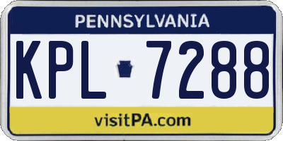 PA license plate KPL7288