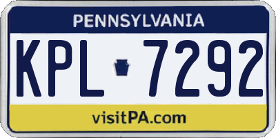 PA license plate KPL7292