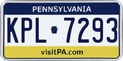 PA license plate KPL7293