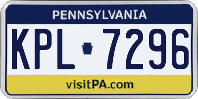 PA license plate KPL7296
