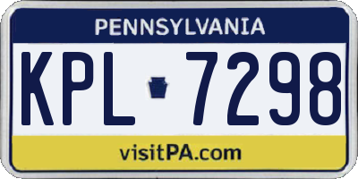 PA license plate KPL7298