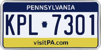 PA license plate KPL7301