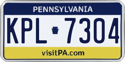 PA license plate KPL7304