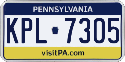 PA license plate KPL7305