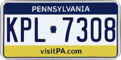 PA license plate KPL7308