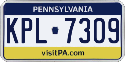 PA license plate KPL7309