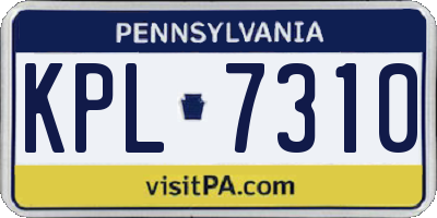 PA license plate KPL7310