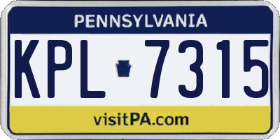 PA license plate KPL7315