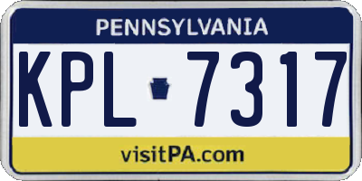 PA license plate KPL7317