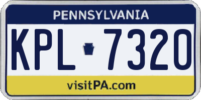 PA license plate KPL7320
