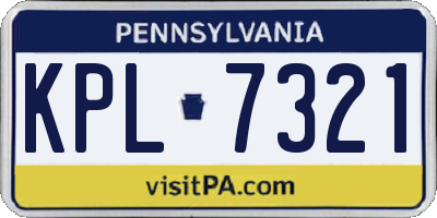 PA license plate KPL7321