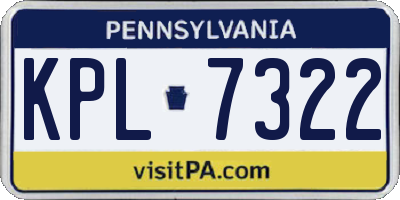 PA license plate KPL7322
