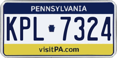 PA license plate KPL7324