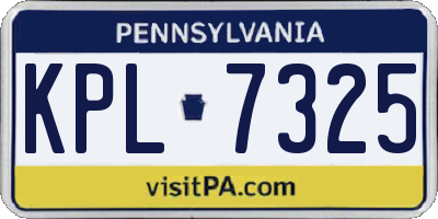 PA license plate KPL7325
