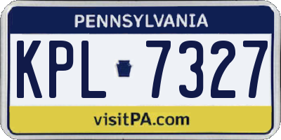 PA license plate KPL7327