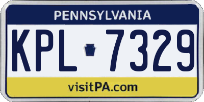 PA license plate KPL7329