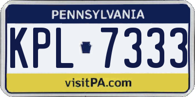 PA license plate KPL7333