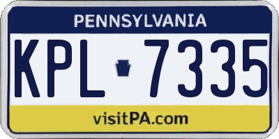 PA license plate KPL7335