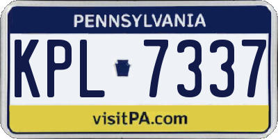 PA license plate KPL7337
