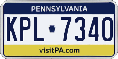 PA license plate KPL7340