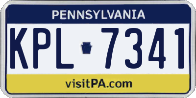 PA license plate KPL7341